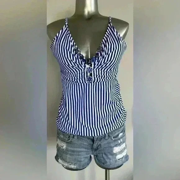 🆕Embellished Printed Ruched Tankini - Picture 2 of 16